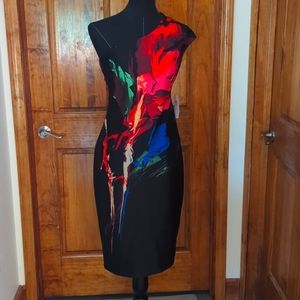 Bisou Bisou One Shoulder Floral Dress